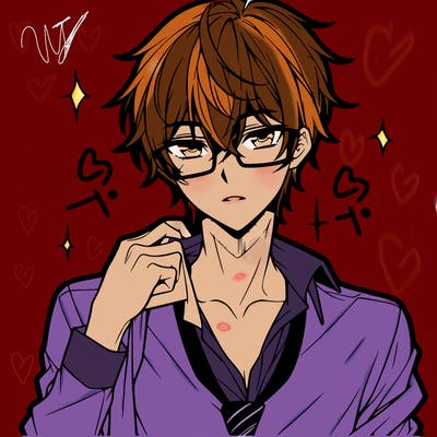 anime hot boy with glasses