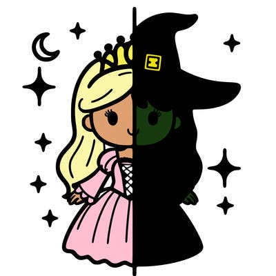 split princess and witch