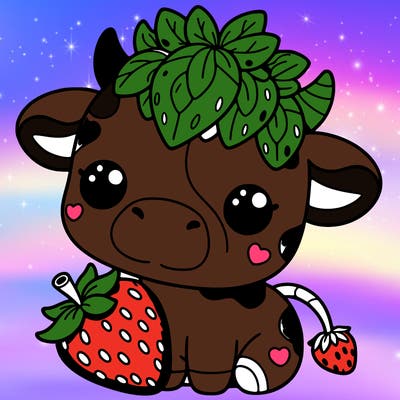 cute strawberry cow