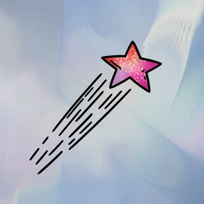 a shooting star in the sky