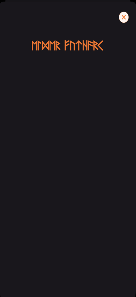 Caracteres del alfabeto rúnico en naranja sobre un fondo oscuro