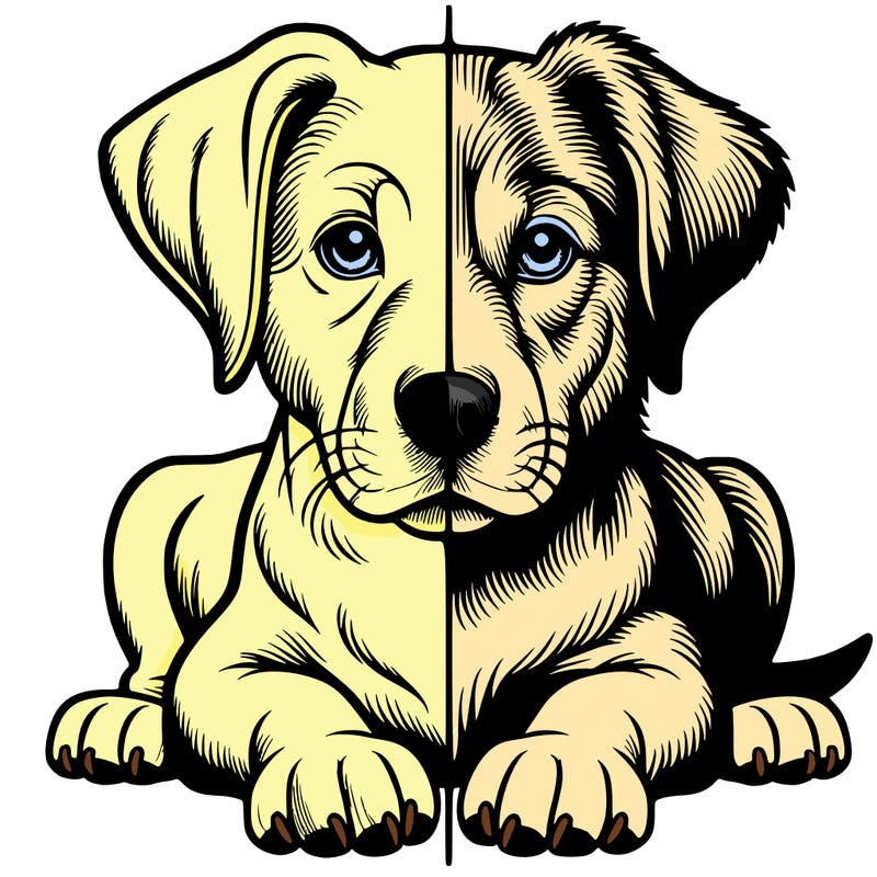 realistic dog split picture