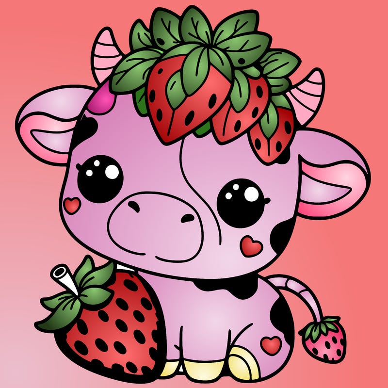 cute strawberry cow