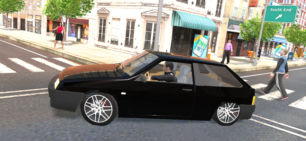 Car Simulator OG - Car Simulator OG의 도시 거리를 주행하는 검은색 맞춤형 자동차