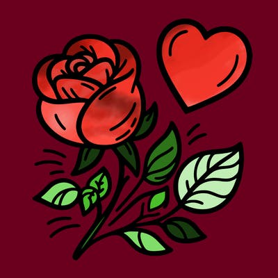 rose and heart