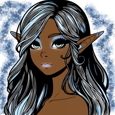 elf girl realistic dark fantasy