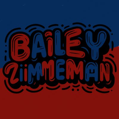 bailey zimmerman in bubble letters
