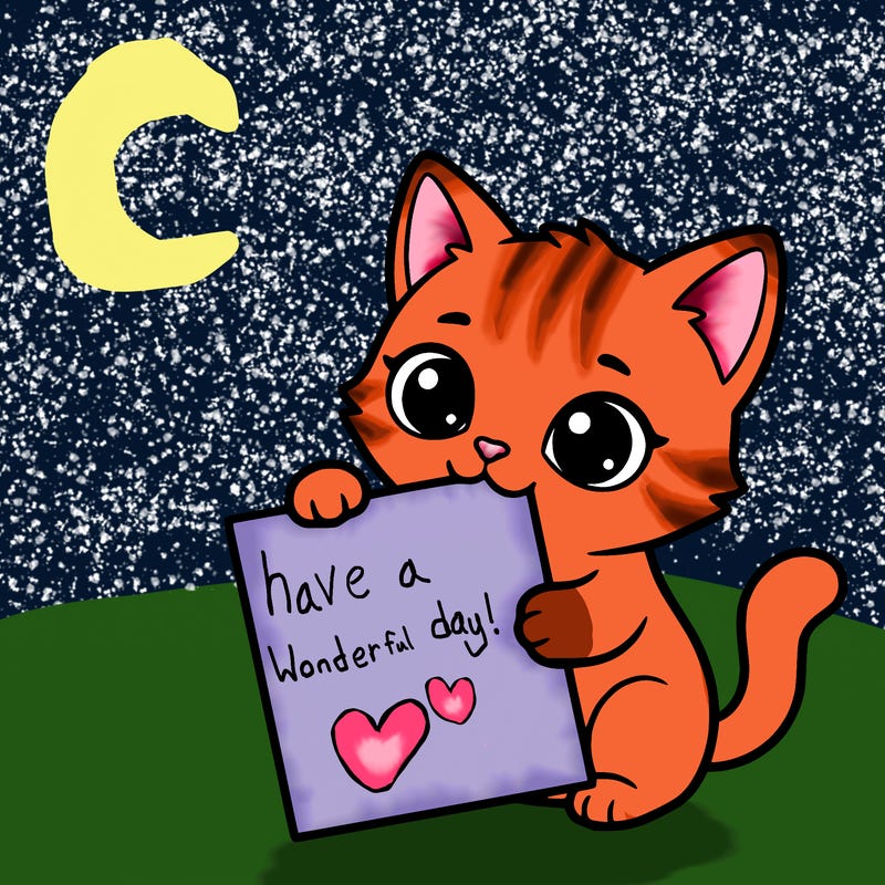 a small cat with a blank sheet of paper in its hand. the cat is sooooooo cute!