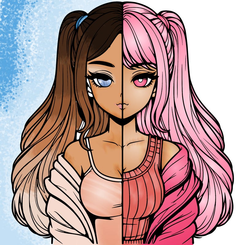 realistic girl split
