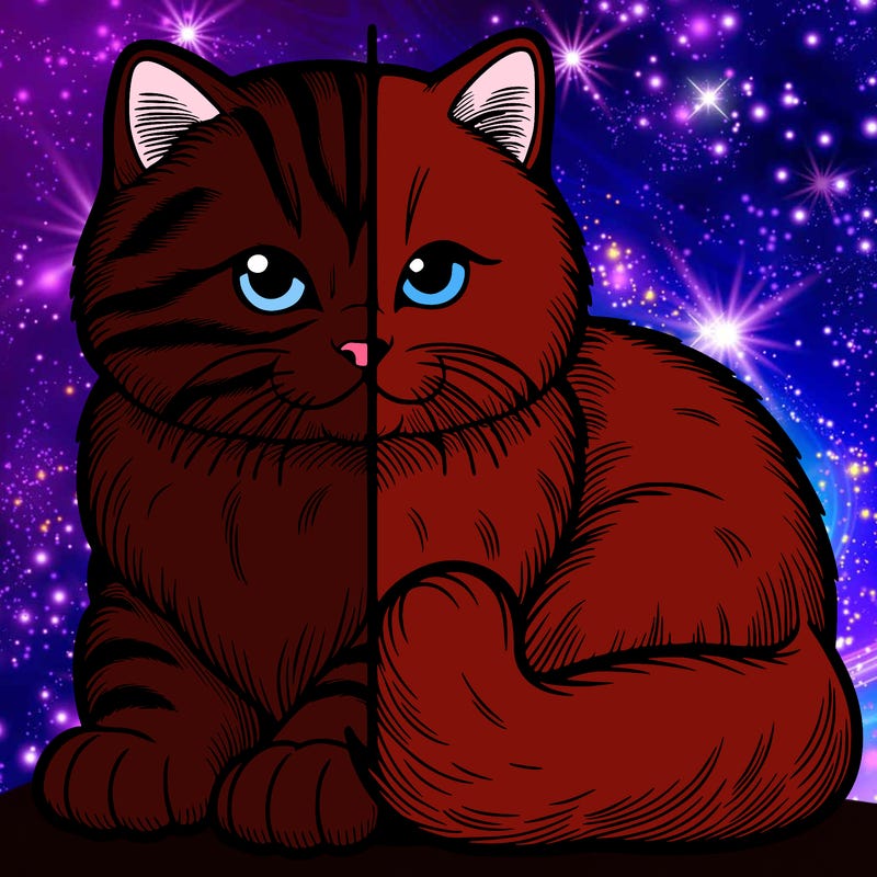 realistic split cat