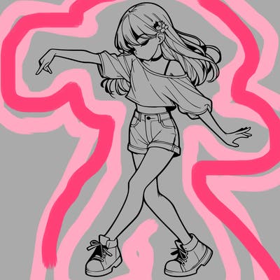 realistic girl danceing