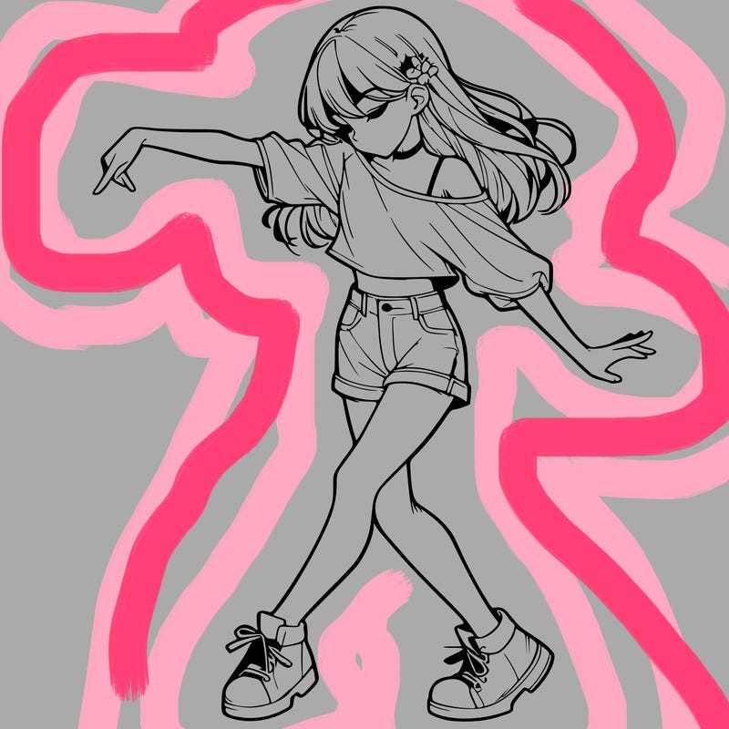 realistic girl danceing