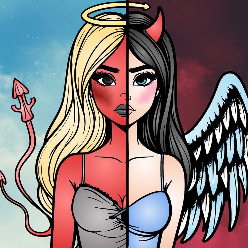devil vs angel realistic girl