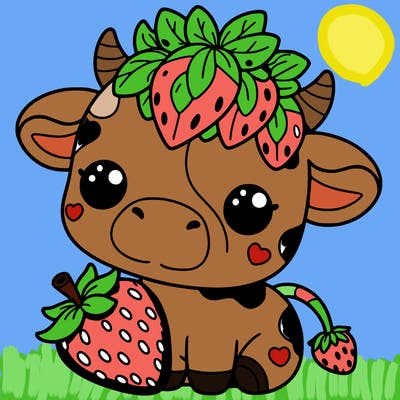 cute strawberry cow