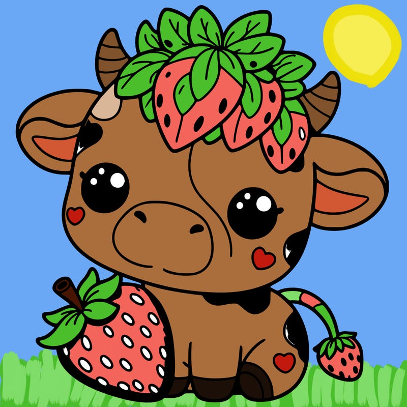 cute strawberry cow