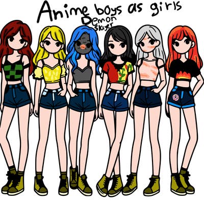 a group of girls wearing crop tops and shorts