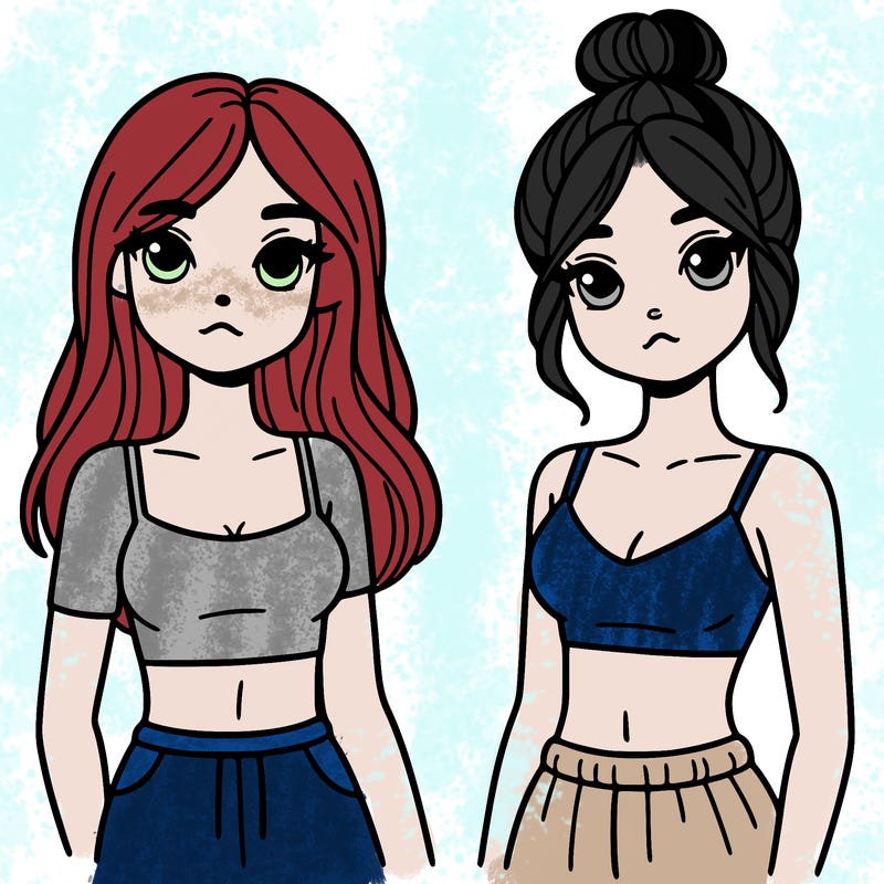 two girls with a crop top
