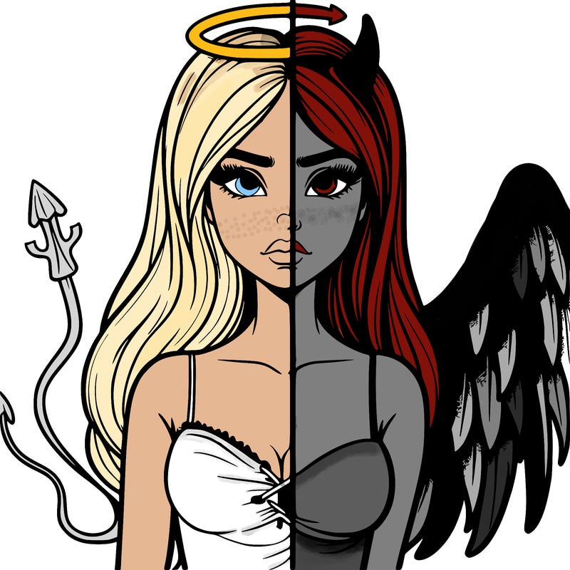 devil vs angel realistic girl