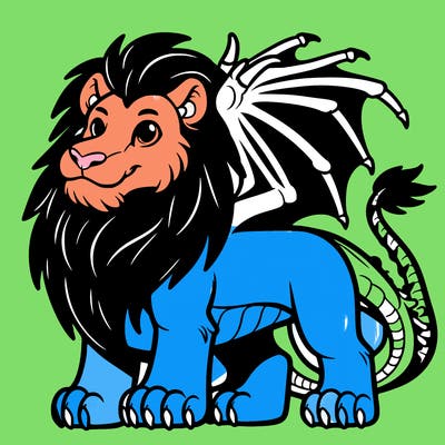 a hybrid of a lion and a dragon