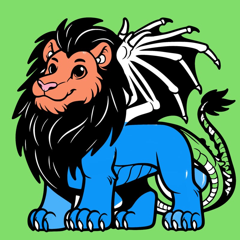 a hybrid of a lion and a dragon