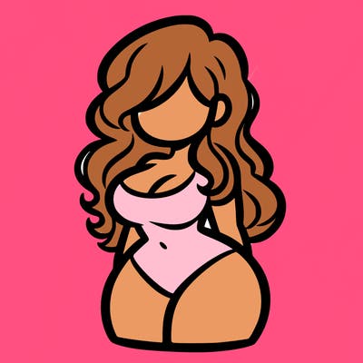 curvy woman with hair