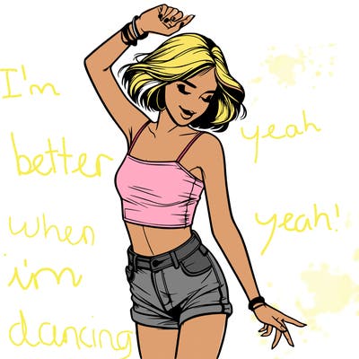 realistic girl dancing