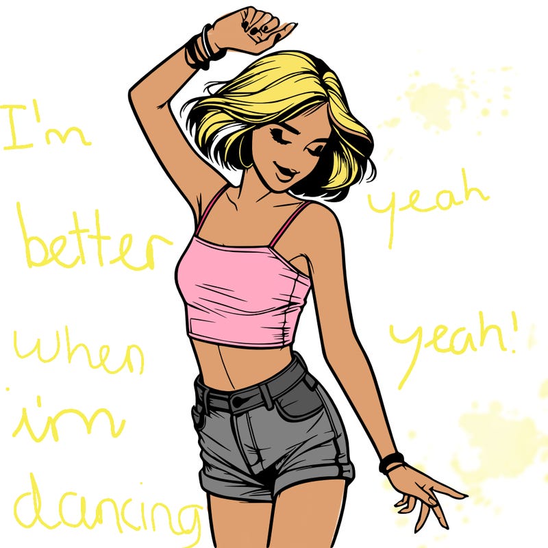 realistic girl dancing