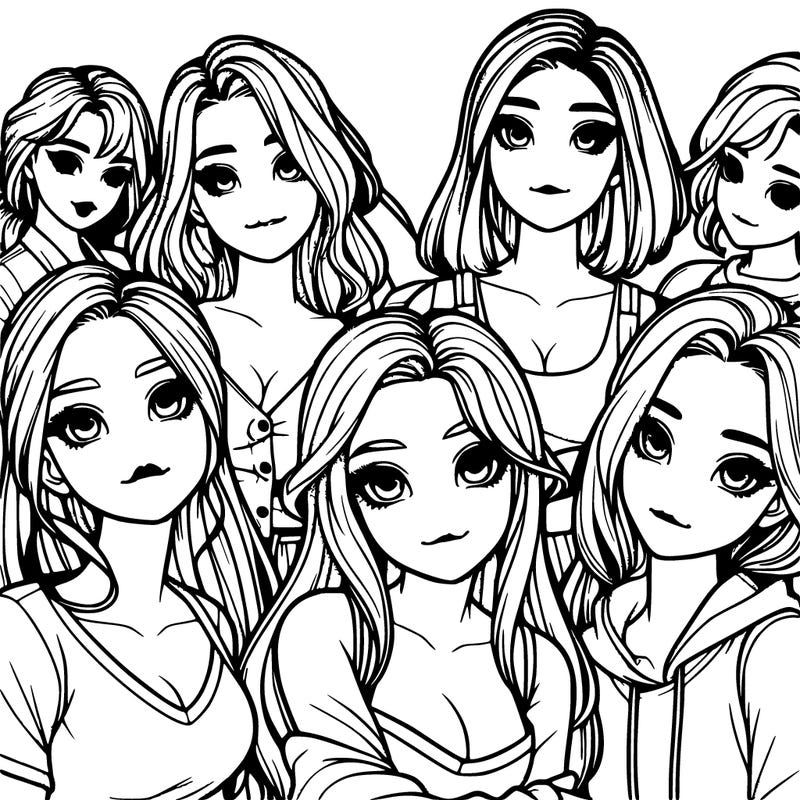 a group of realistic girls