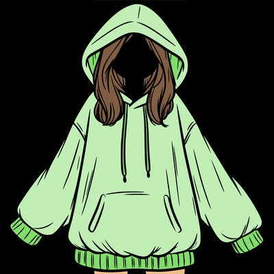 girl in oversized hoodie