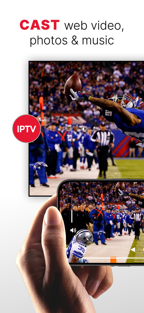 Dou Wan - Screen Mirroring - iPhone screen mirroring a football match to a smart TV with IPTV support