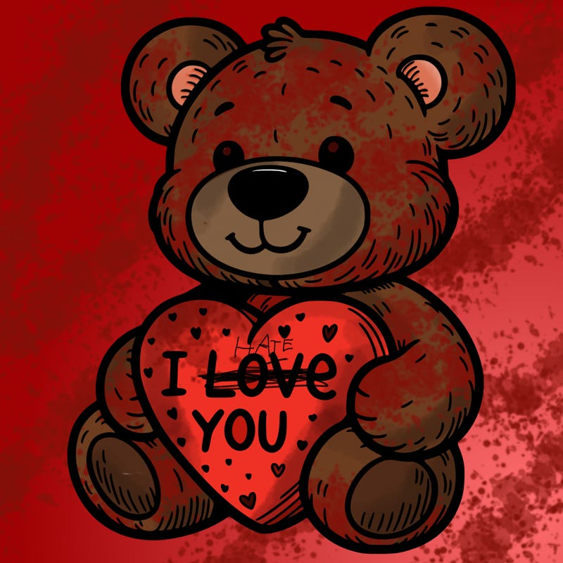 teddy bear holding an i love you heart