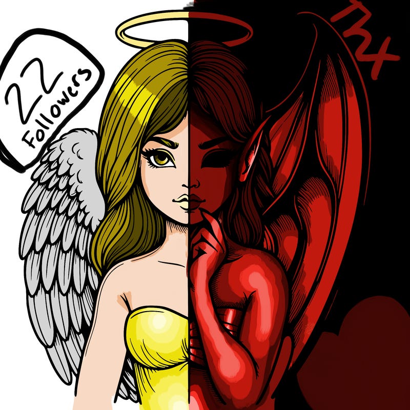 realistic angel half demon