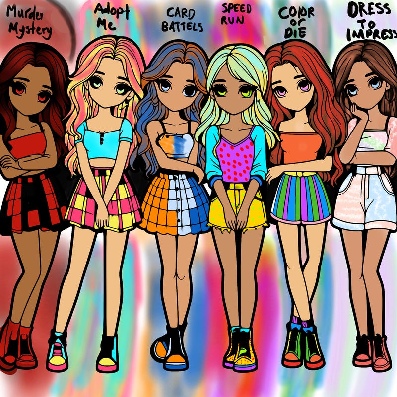 a group of girls realistic