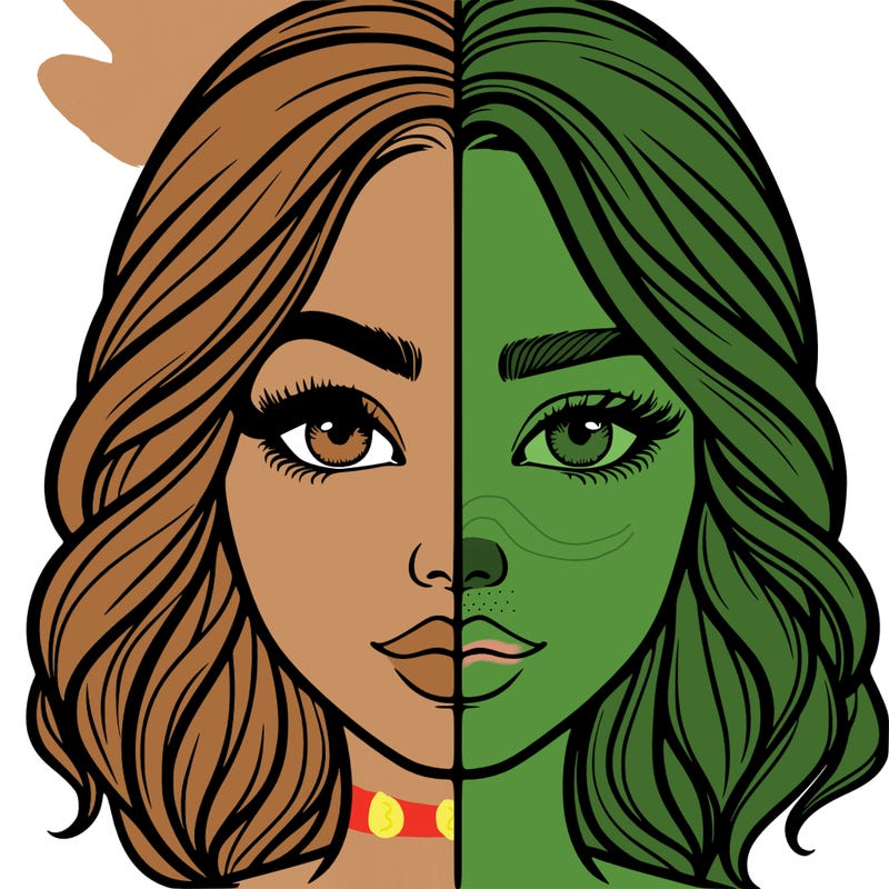 realistic girl split half