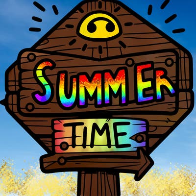 a sign that says summer time