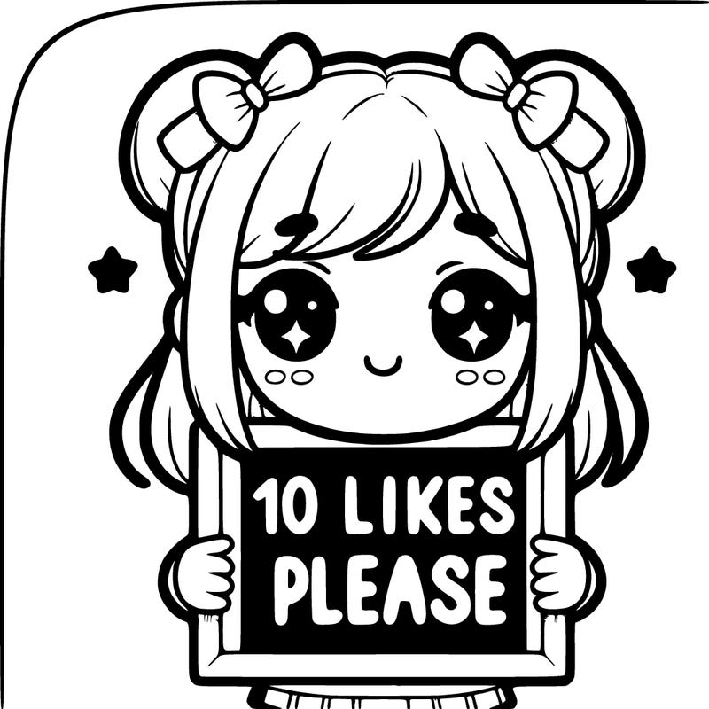 cute girl with sign that says 10 likes please