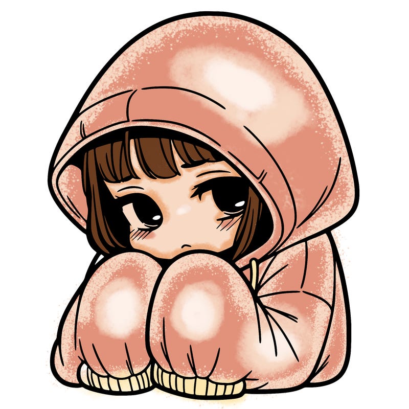 sad girl in oversised hoodie