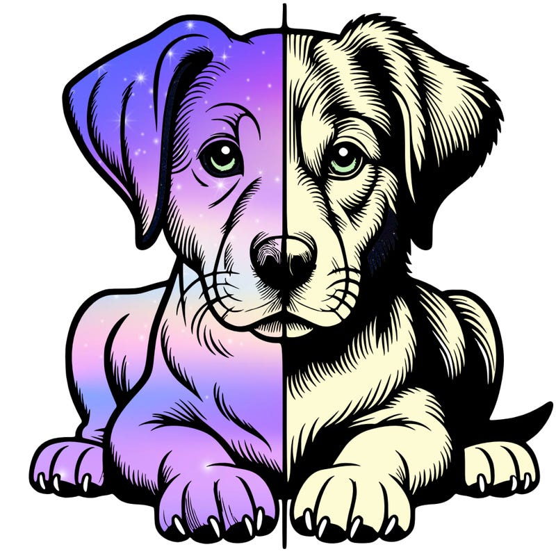 realistic dog split picture