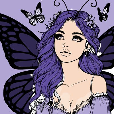 butterfly fairy realistic girl