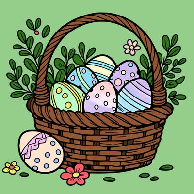 basket filled with easter eggs