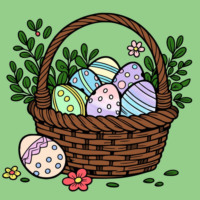 basket filled with easter eggs