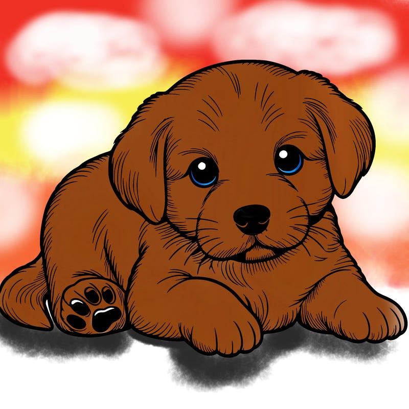 a cute realistic puppy