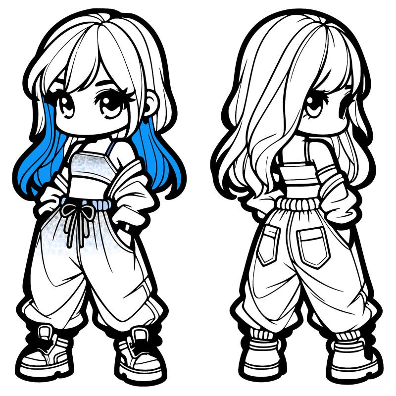 girl in crop top and baggy pants