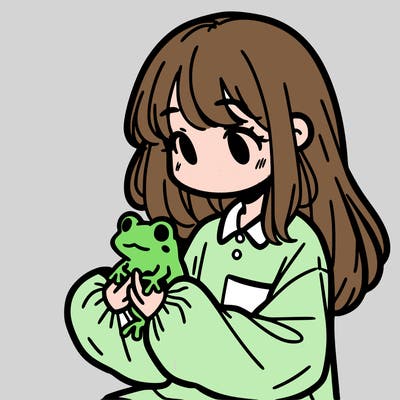 girl with long hair and a oversized shirt. and she is holding a frog