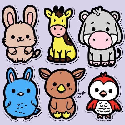 cute animal stickers