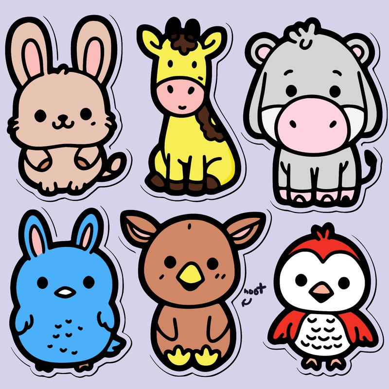 cute animal stickers