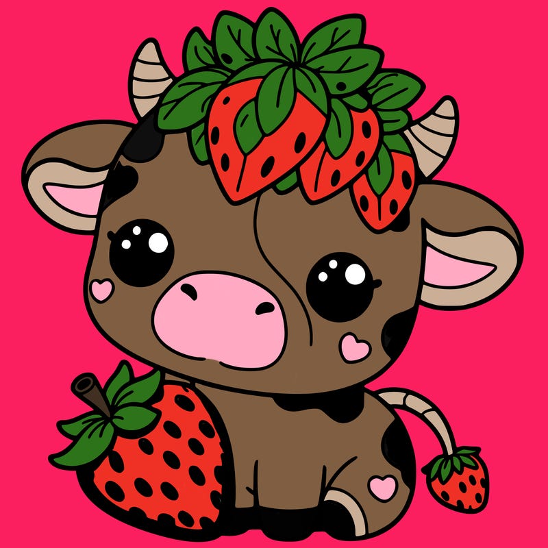 cute strawberry cow