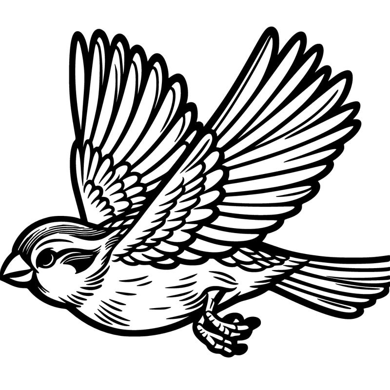 sparrow in flight