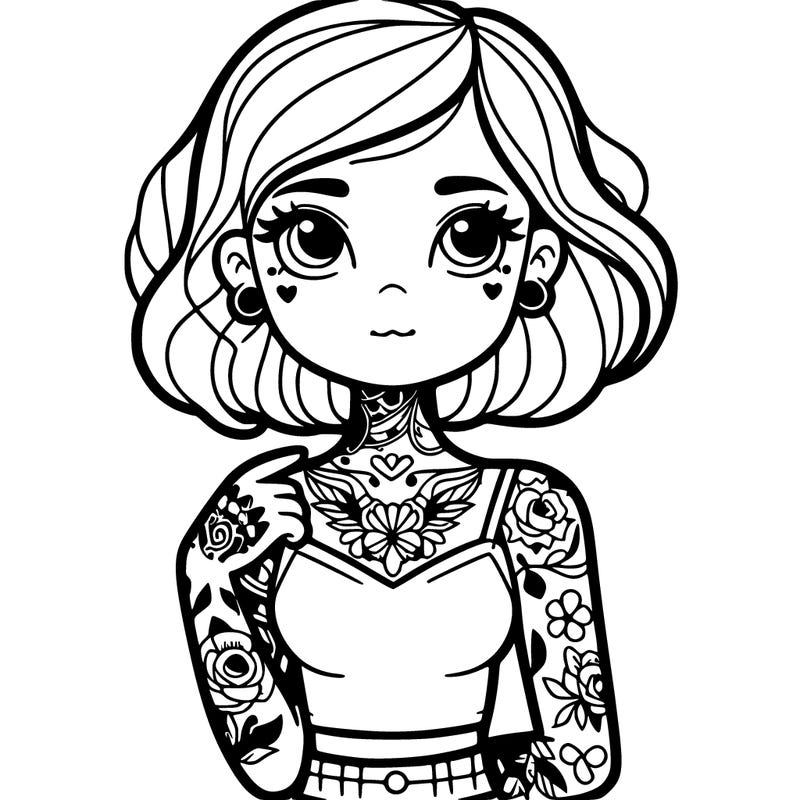 cut girl with tattoos