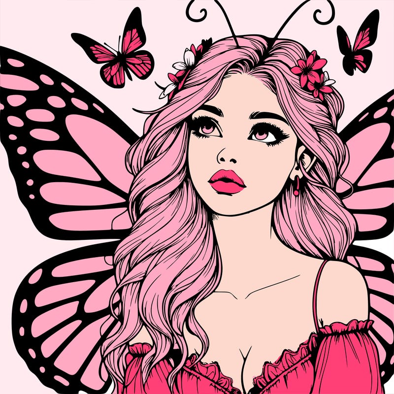 butterfly fairy realistic girl